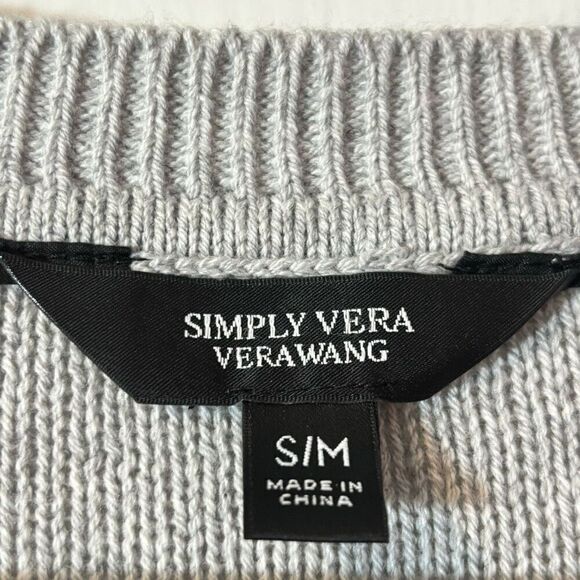 Simply Vera Vera Wang rib poncho gray sweater S/M - Picture 9 of 13